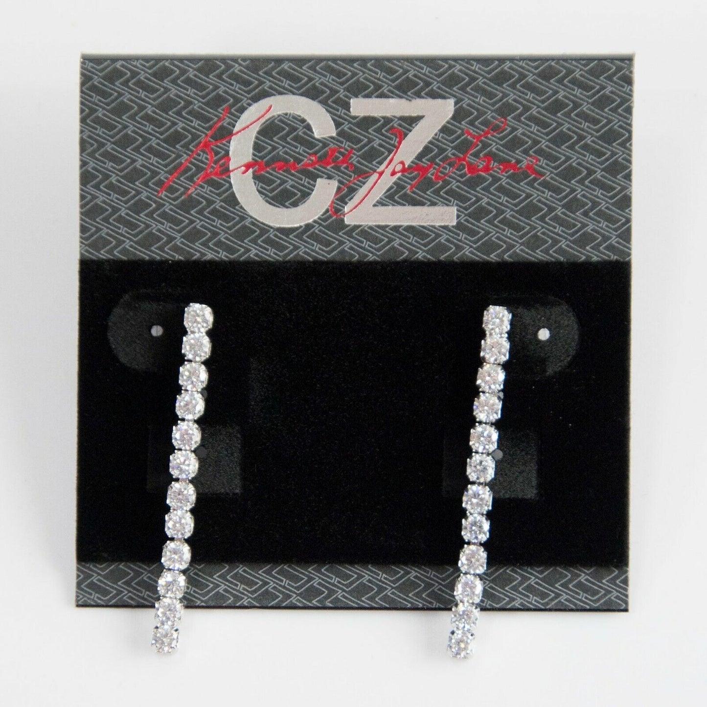CZ by Kenneth Jay Lane 2 cttw Linear Drop Dangle Earrings KE1005 NWT