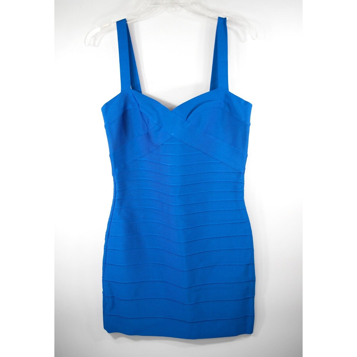 Herve Leger Scoop Neck Royal Blue Mini Bandage Bodycon Dress Large NWT $790