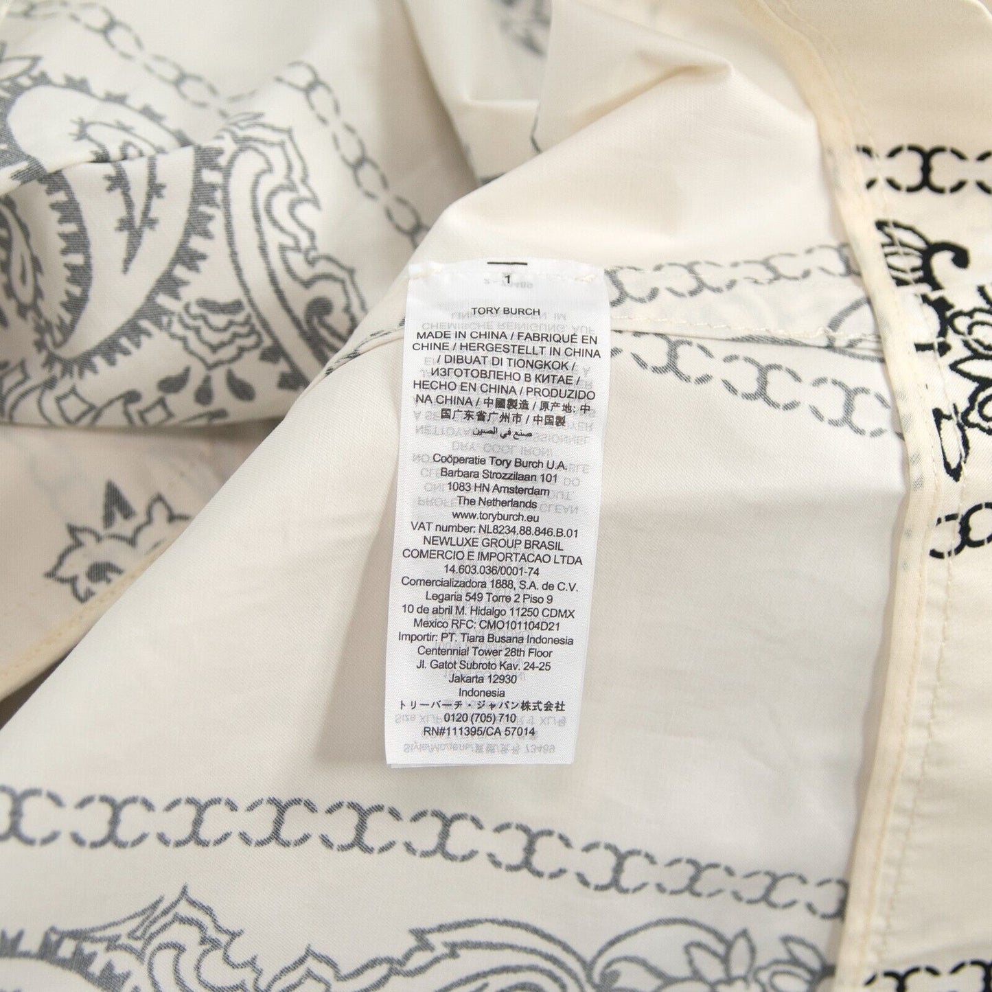 Tory Burch New Ivory Americana Bandana Long Lined Trench Coat Size XL NWT