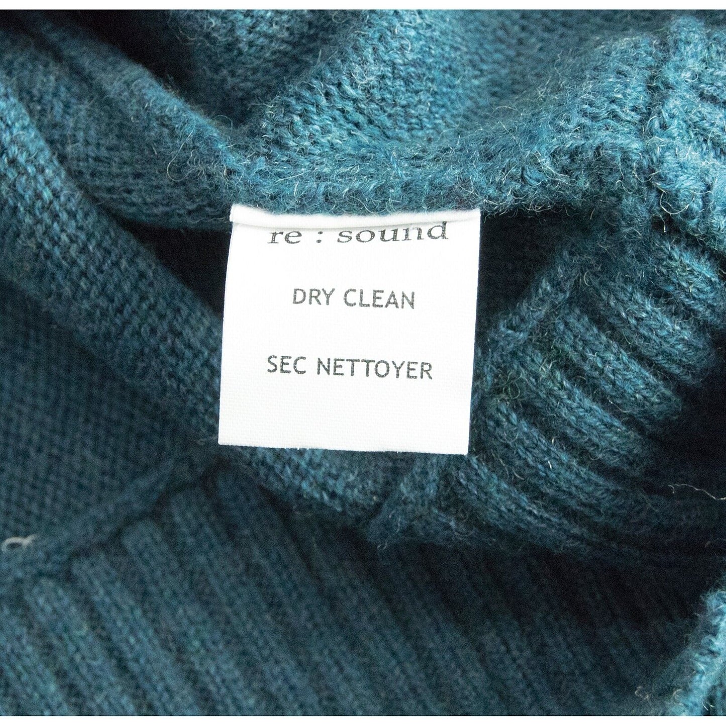 Re:sound Teal Blue Multi Woven Knit Open Back Dolman Long Sleeve Sweater XL NWT