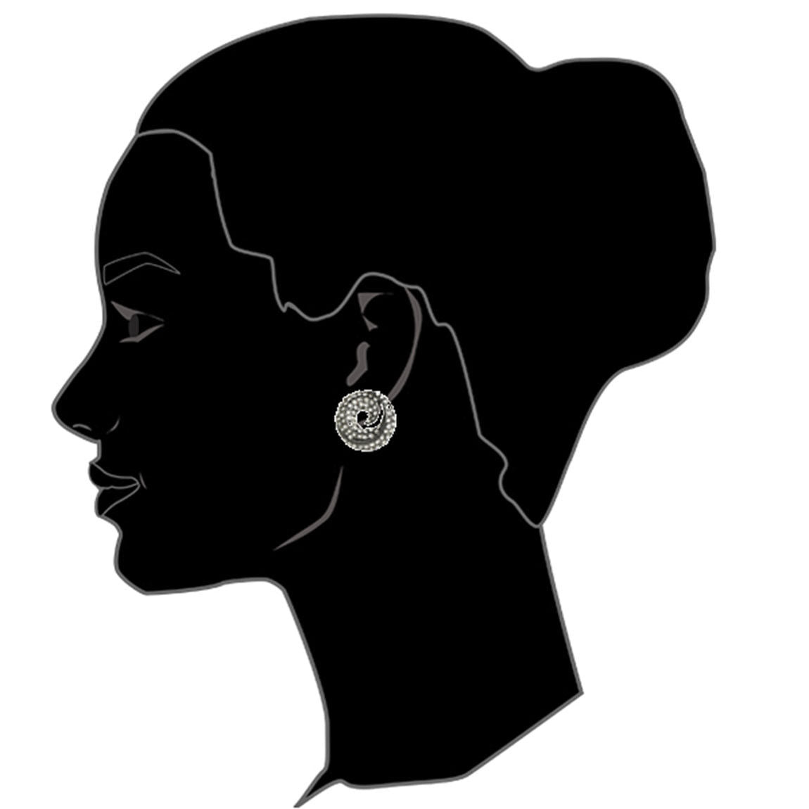 Amrita Singh Gunmetal Crystal Sorrento Swirl Stud Earrings ERC 7016 NWT