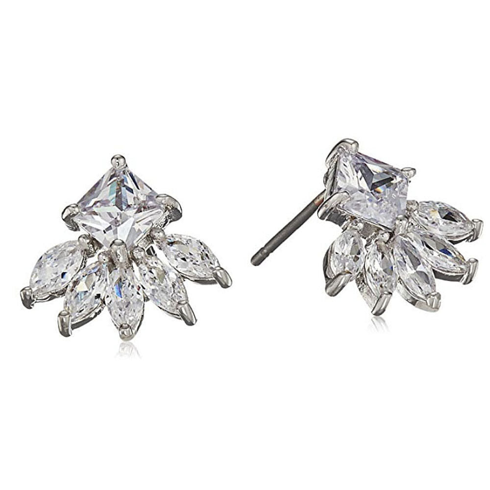 CZ by Kenneth Jay Lane Baguette Cluster 2 cttw Earrings KE1743 NWT