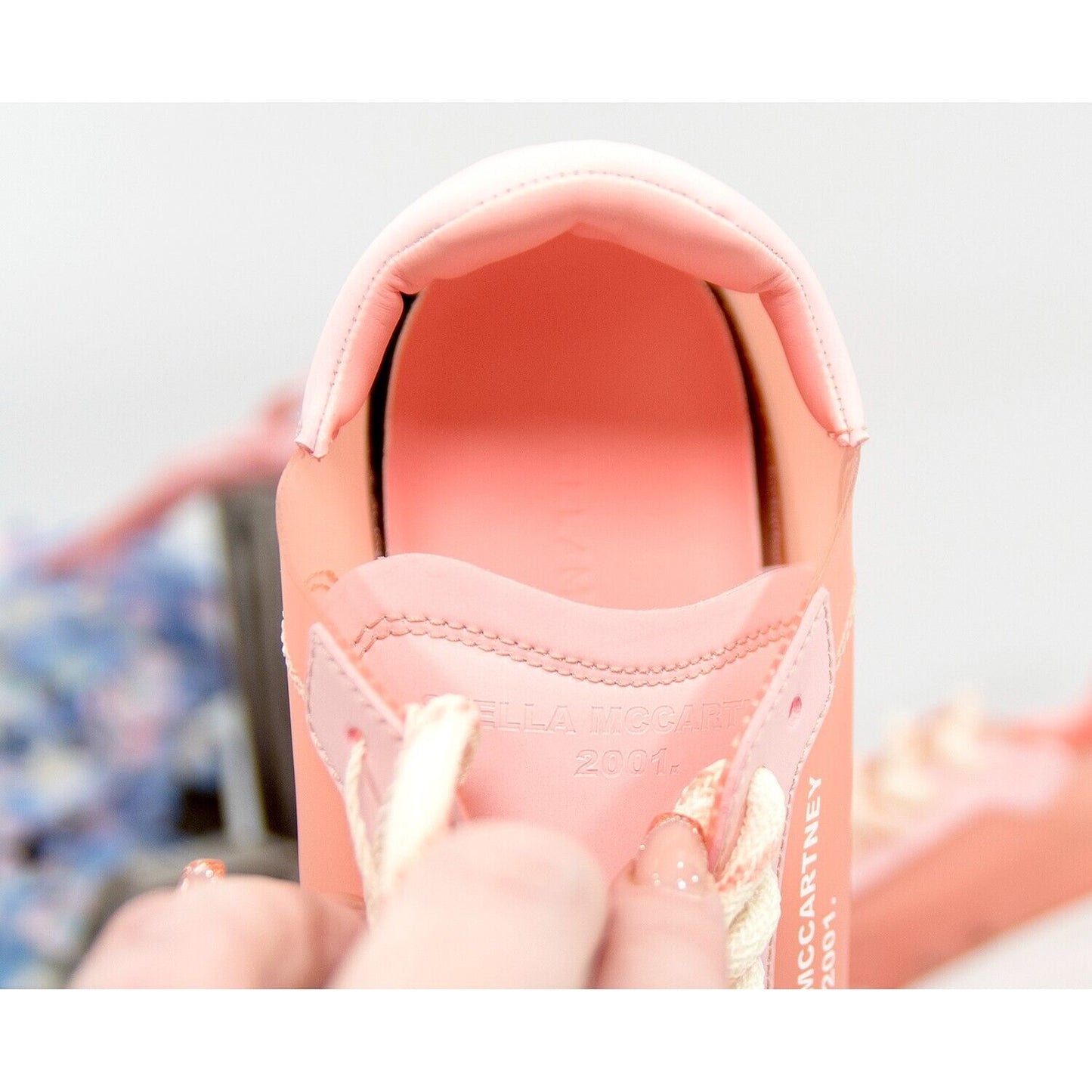 Stella McCarney Rose Pink Loop Oversize Vegan Leather Sneakers 38 NIB
