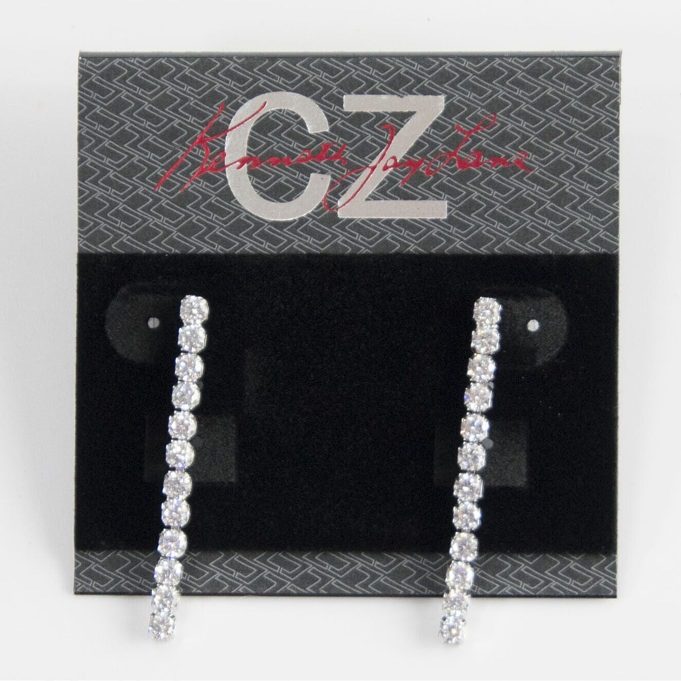 CZ by Kenneth Jay Lane 2 cttw Linear Drop Dangle Earrings KE1005 NWT