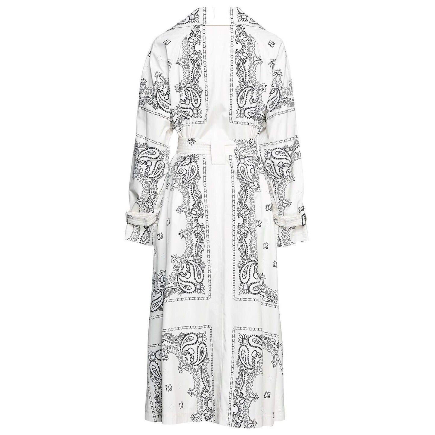 Tory Burch New Ivory Americana Bandana Long Lined Trench Coat Size XL NWT