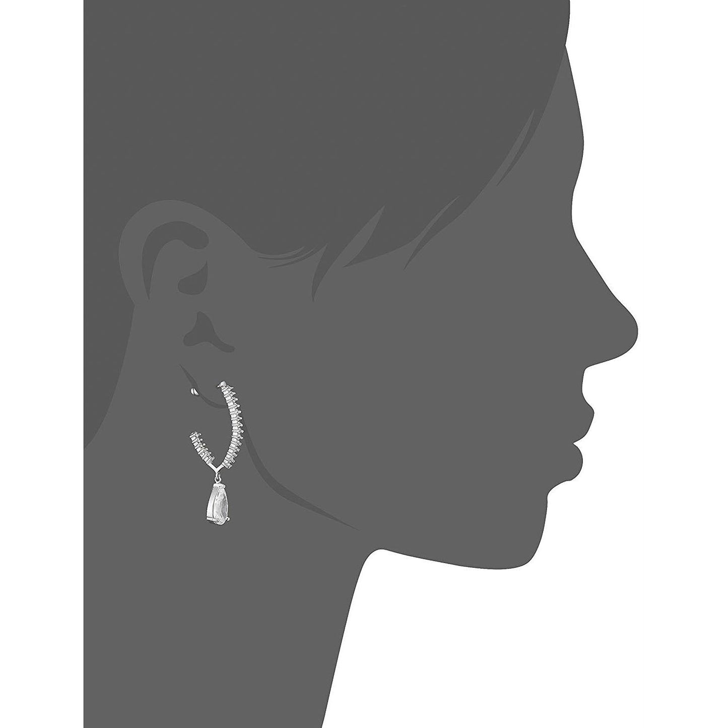 CZ by Kenneth Jay Lane Large Teardrop 8 cttw Station Earrings KE2005 NWT