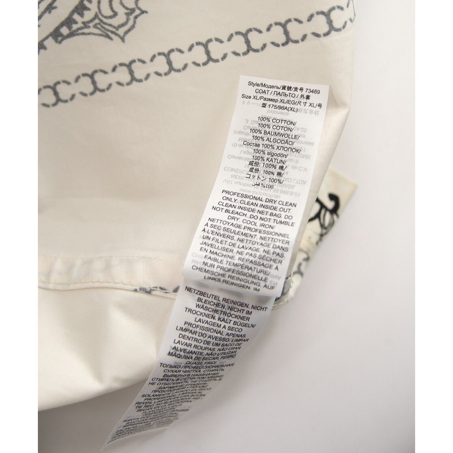 Tory Burch New Ivory Americana Bandana Long Lined Trench Coat Size XL NWT