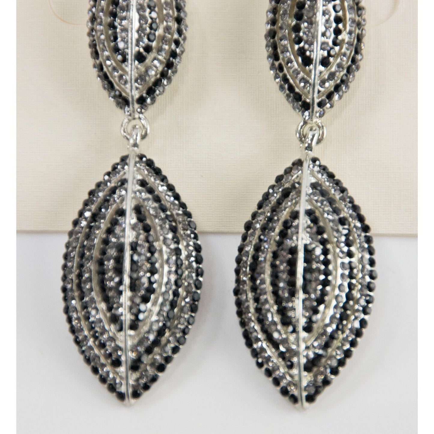 Amrita Singh Silver Gunmetal Crystal Annalisa Earrings ERC 3030 NWT