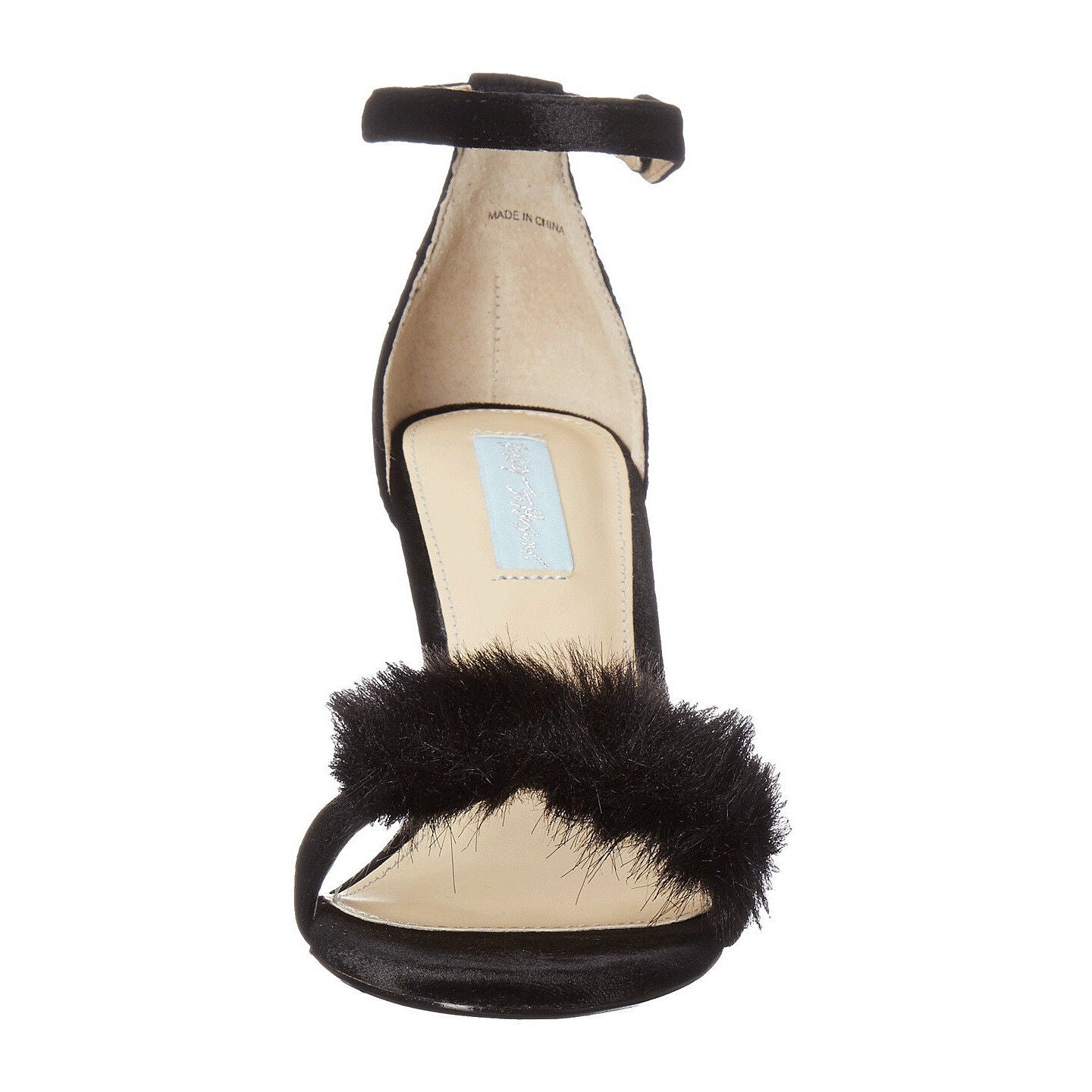 Betsey Johnson Crystal Nolte Black Velvet Faux Fur High Heel Pumps 6 NIB