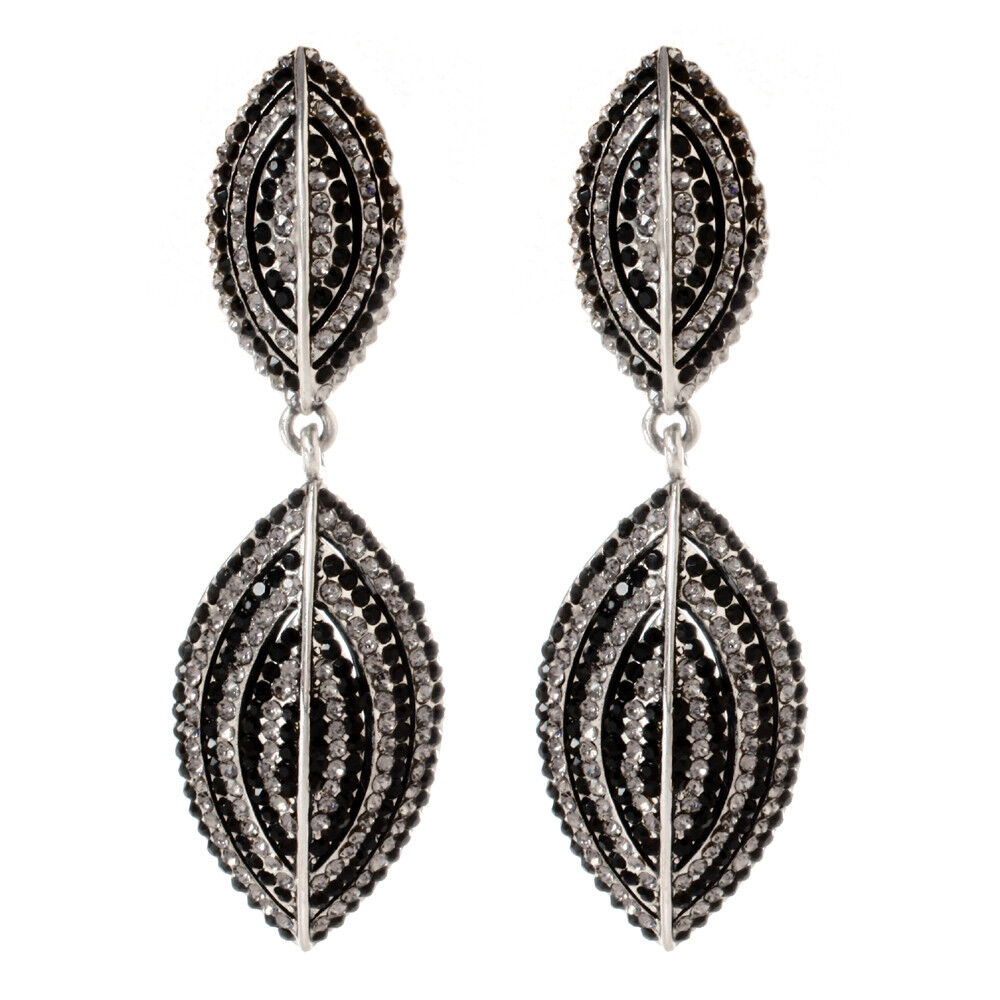 Amrita Singh Silver Gunmetal Crystal Annalisa Earrings ERC 3030 NWT