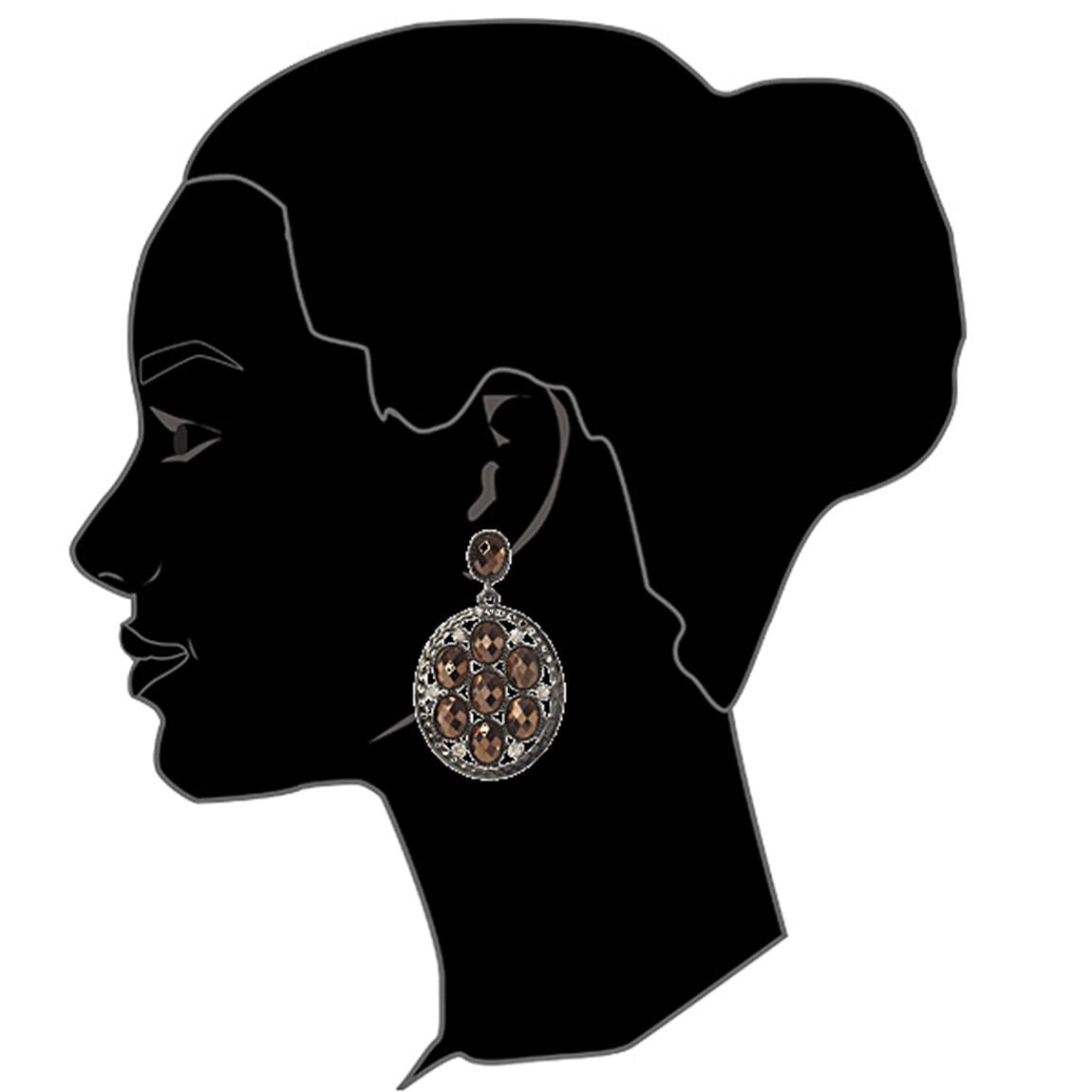 Amrita Singh Selene Copper Tone Clear Crystal Earrings ERC 5539 NWT