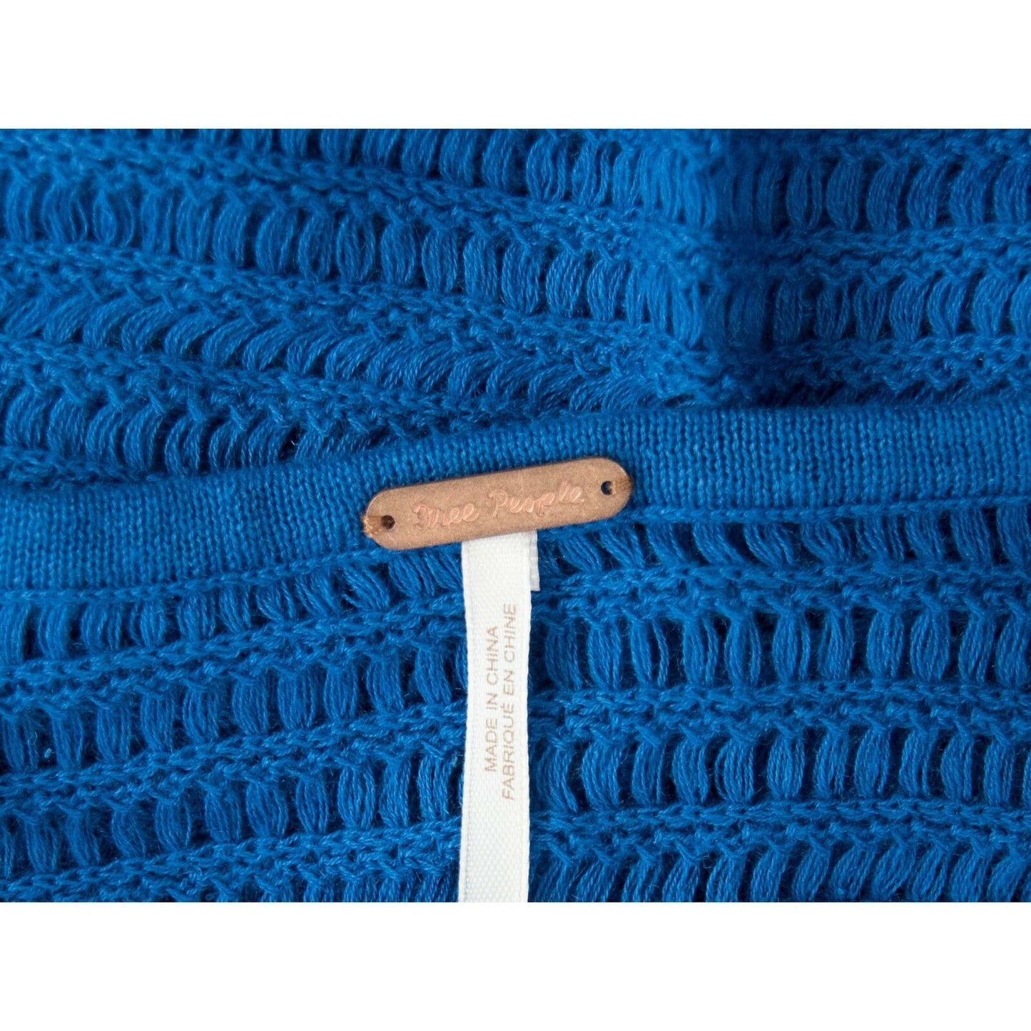 Free People F Babes Only Lasting Laguna Blue Flutter Sleeve Open Knit Top XS NWT