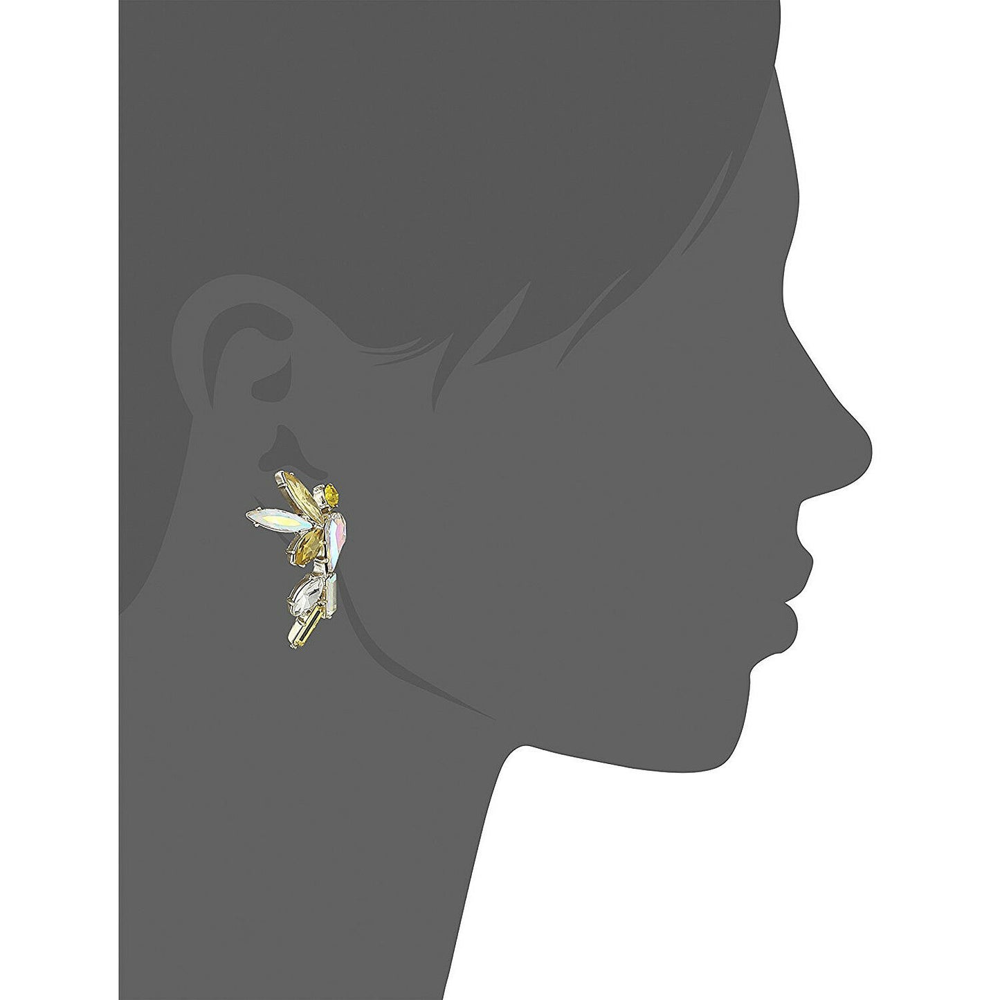 Betsey Johnson Gold Crystal Cockatoo Large Womens Stud Earrings NWT