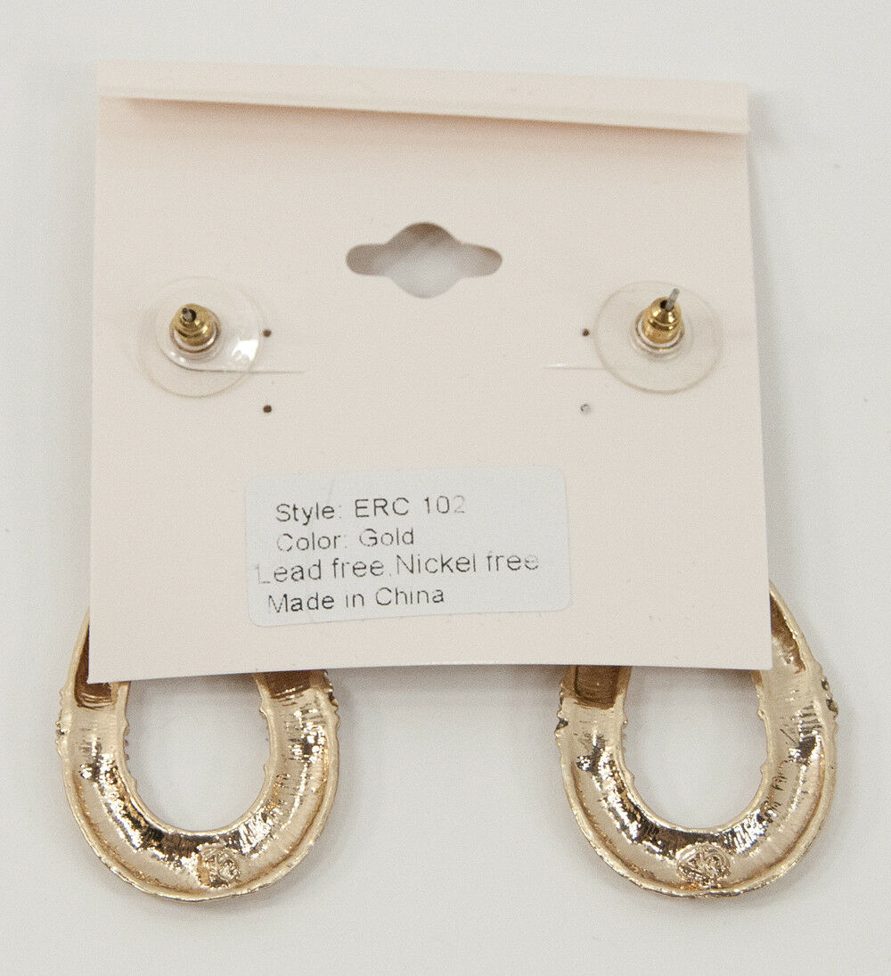 Amrita Singh Priscilla Gold Crystal Large Dangle Earrings ERC 102 NWT