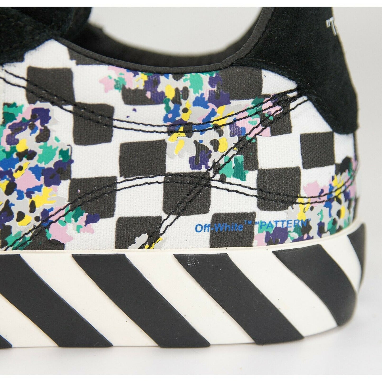 Off-White Limited Edition Printed Chek Canvas Low Vulcanized Sneakers 41 11 NIB