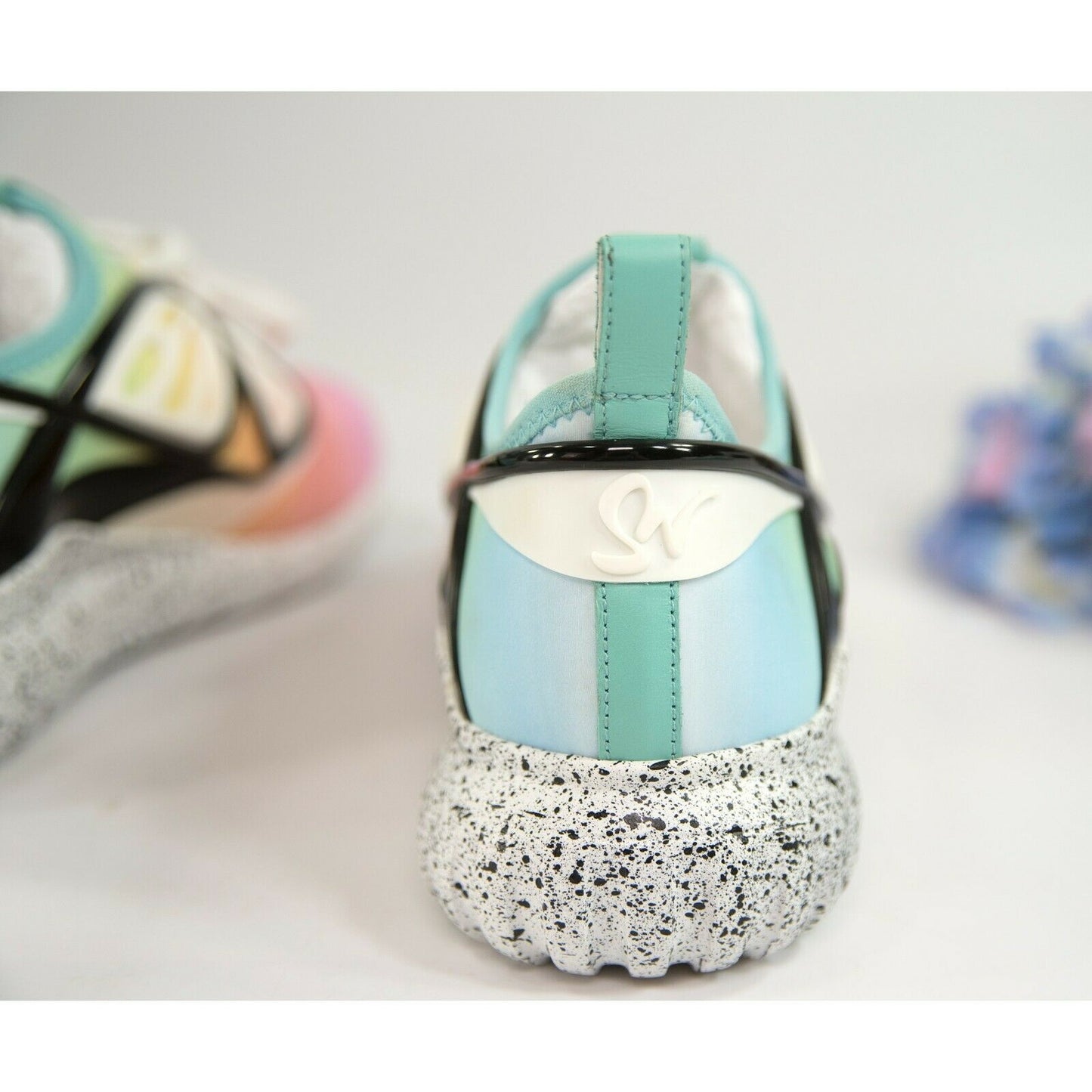 Sophia Webster Fly By Rainbow Ombre Neoprene Leather Sneakers Size 38 NIB