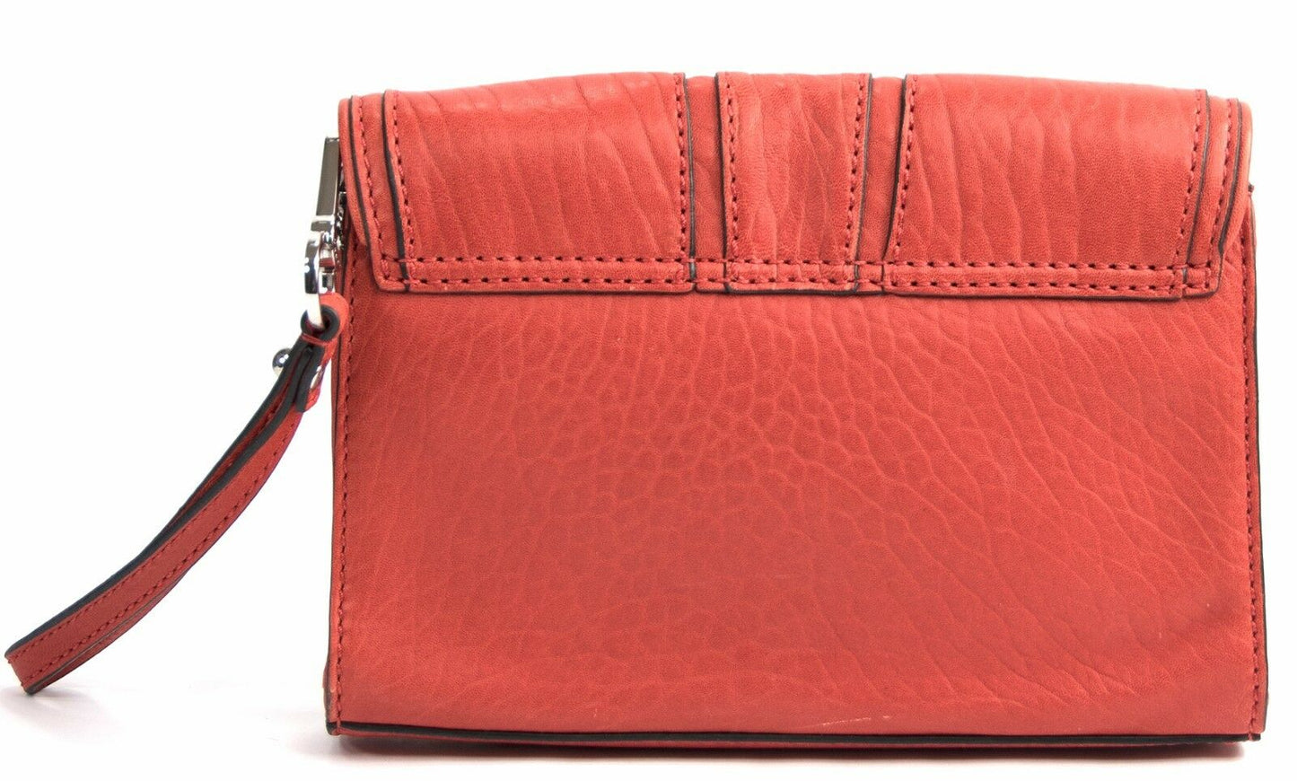 Karen Millen Large Orange Leather Large Lock Front Clutch NWT