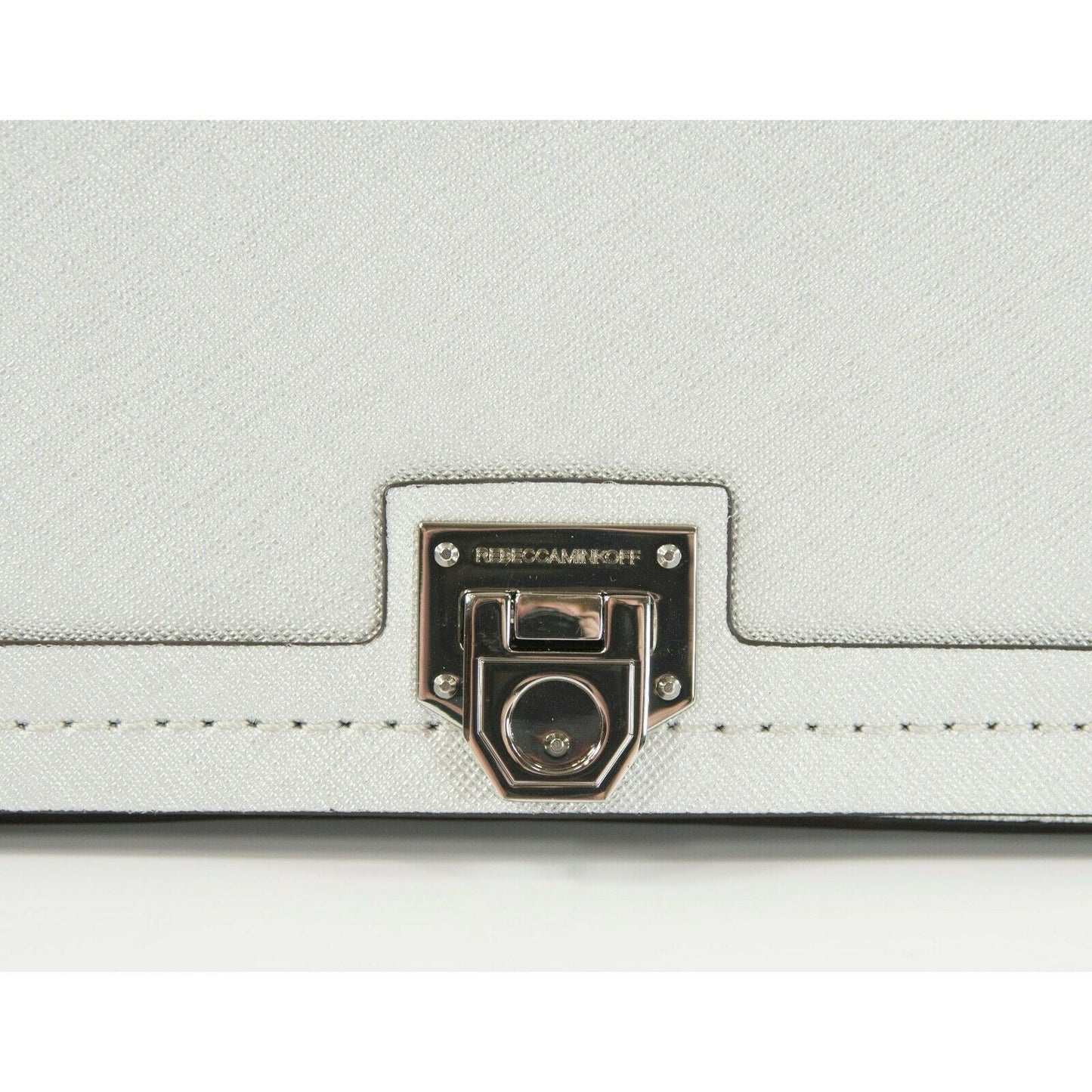 Rebecca Minkoff Silver Saffiano Leather Madison Crossbody Bag NWT