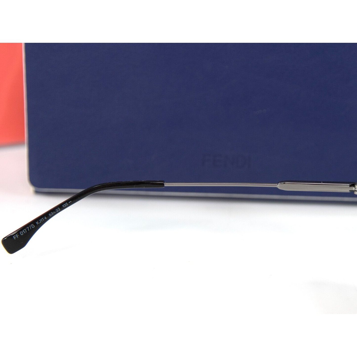 Fendi FF0177S Black Metal Acrylic Round Cat Eye Sunglasses NWT Case