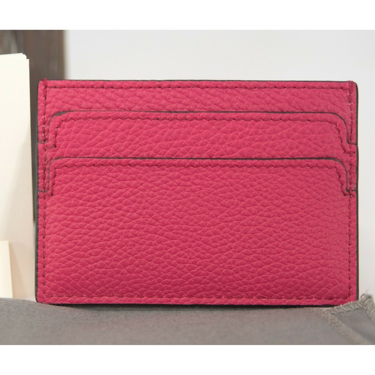Alexander McQueen Silver Skull Crystal Orchid Pink Leather Card Case Holder NWT