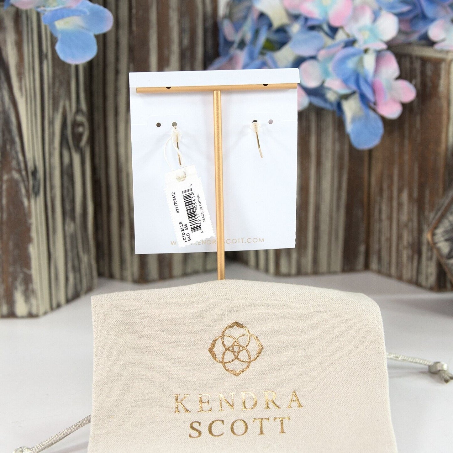 Kendra Scott Elle Faceted Blue Abalone Statement Earrings NWT