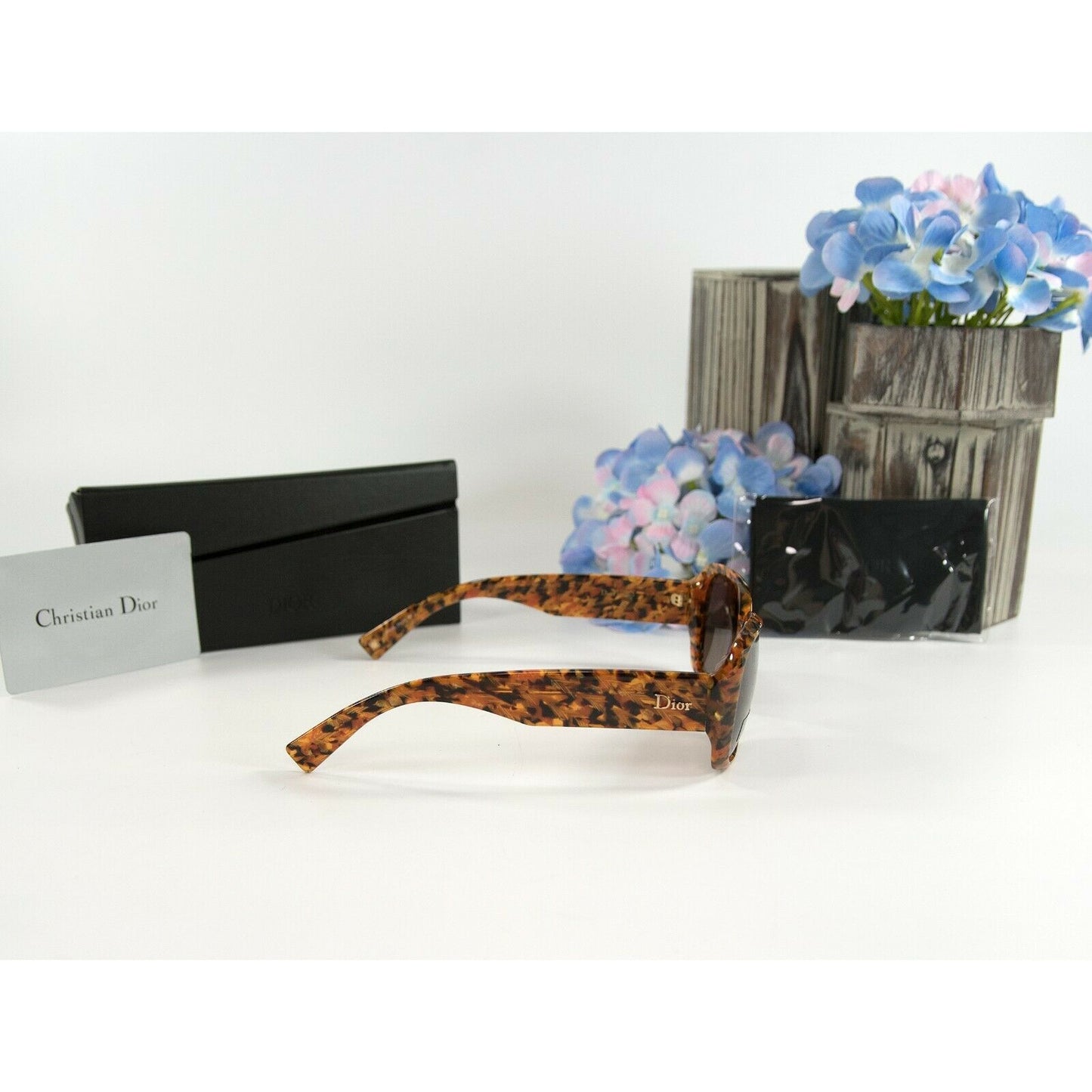 Christian Dior 4N1SB Honey Tweed Flanelle 3 Logo Sunglasses NWT Case