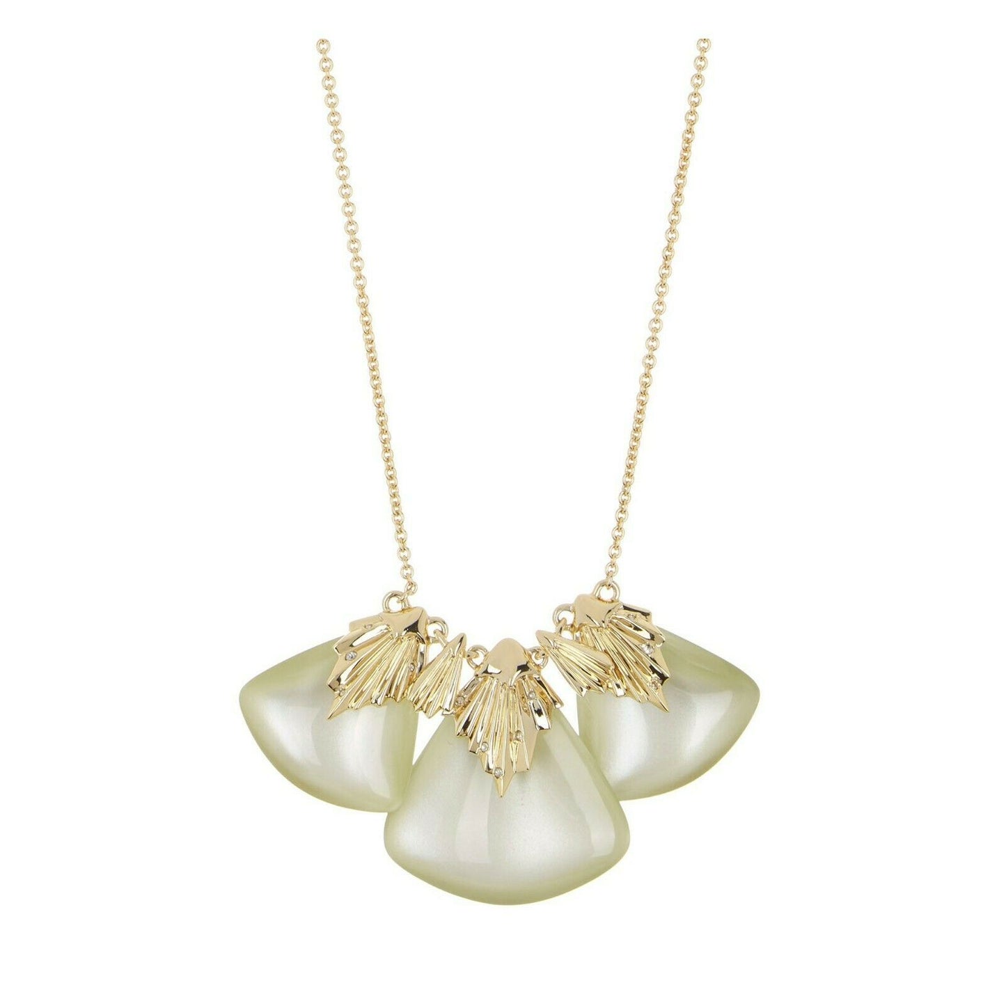 Alexis Bittar Iridescent Fan Crystal Lucite Station Statement Necklace NWT