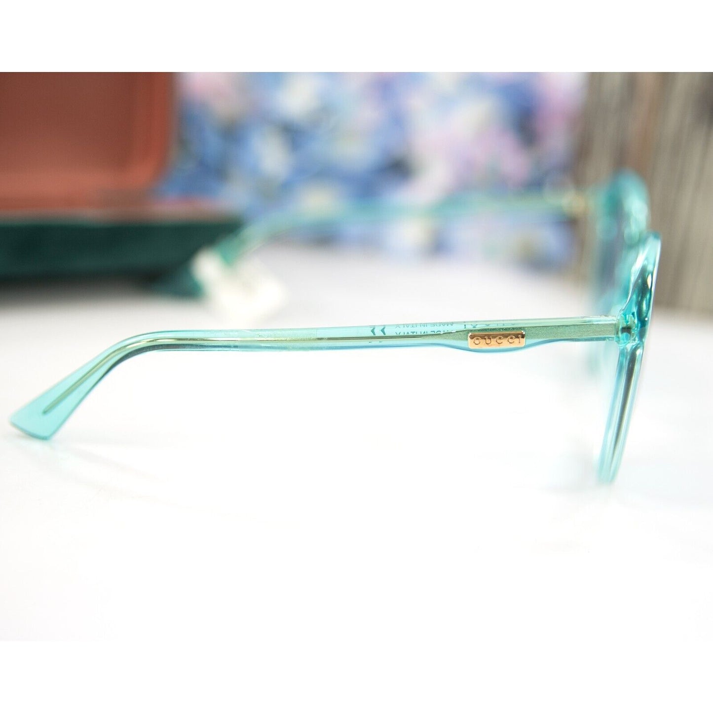 Gucci Round 59MM Azure Acrylic Metal Sunglasses NWT GG0521S