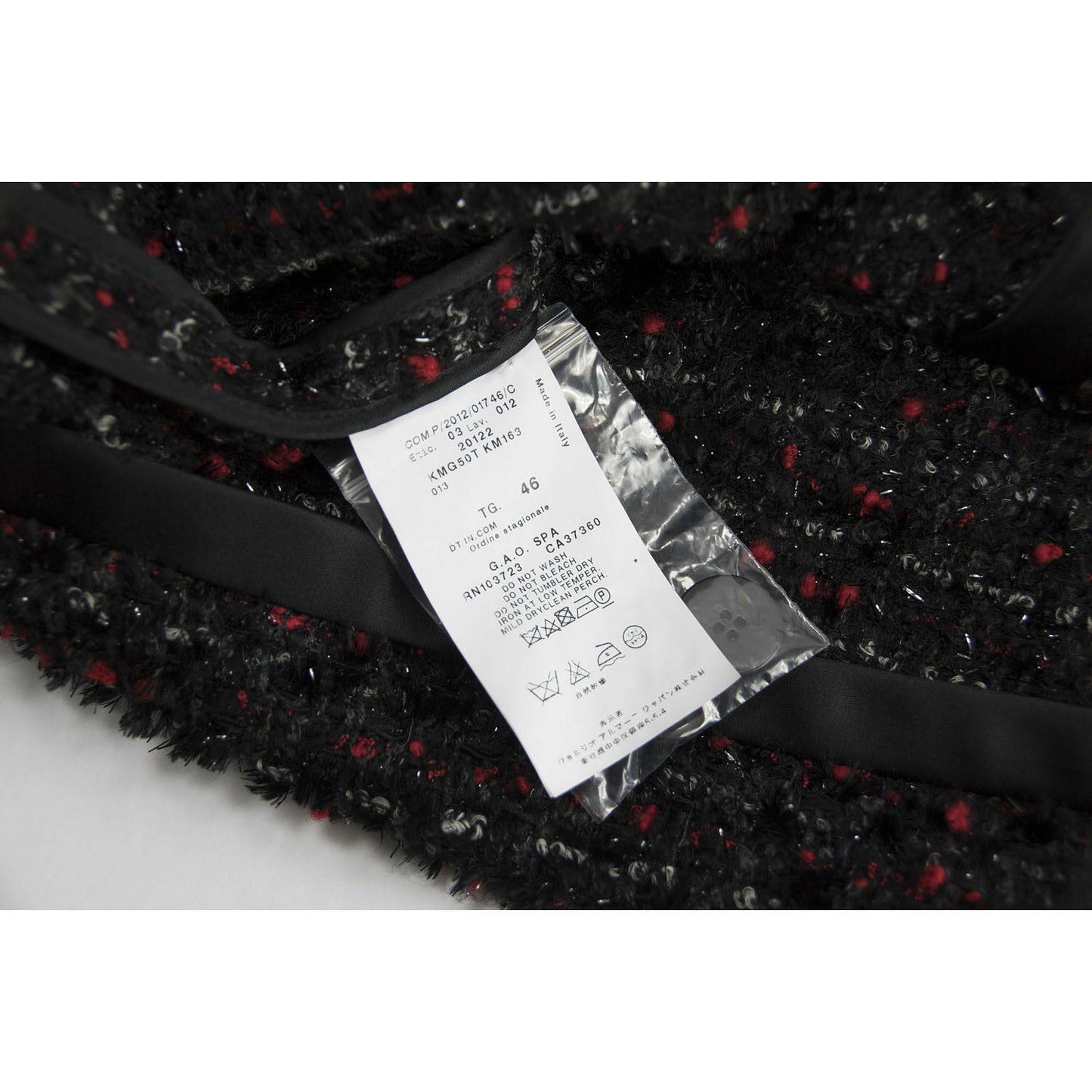 Armani Collezioni Black Red Oversize Runway Wool Jacket Blazer 10 $1795 NWT