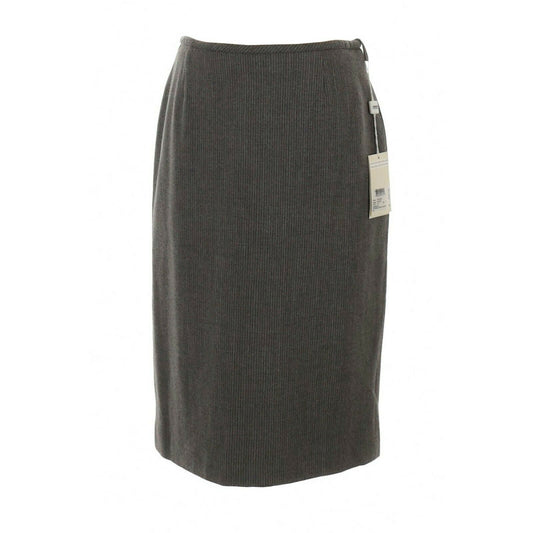 Armani Collezione Charcoal Pinstripe Lined Wool Straight Skirt 2 NWT $345