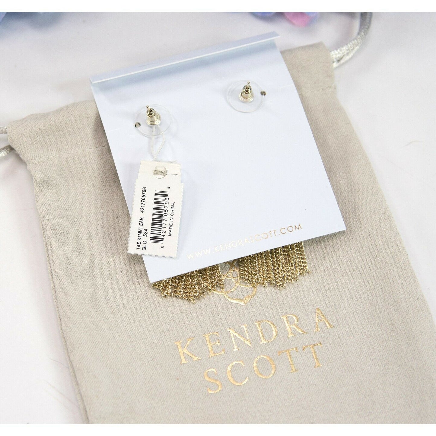 Kendra Scott Lilac Magnesite Tae Fringe Drop Dangle Earrings NWT