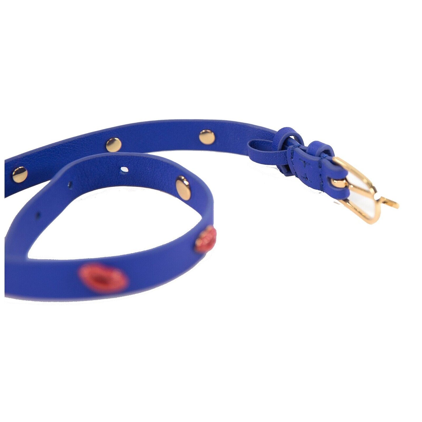 Tory Burch Jewel Blue Lips Leather Wrap Bracelet NWT