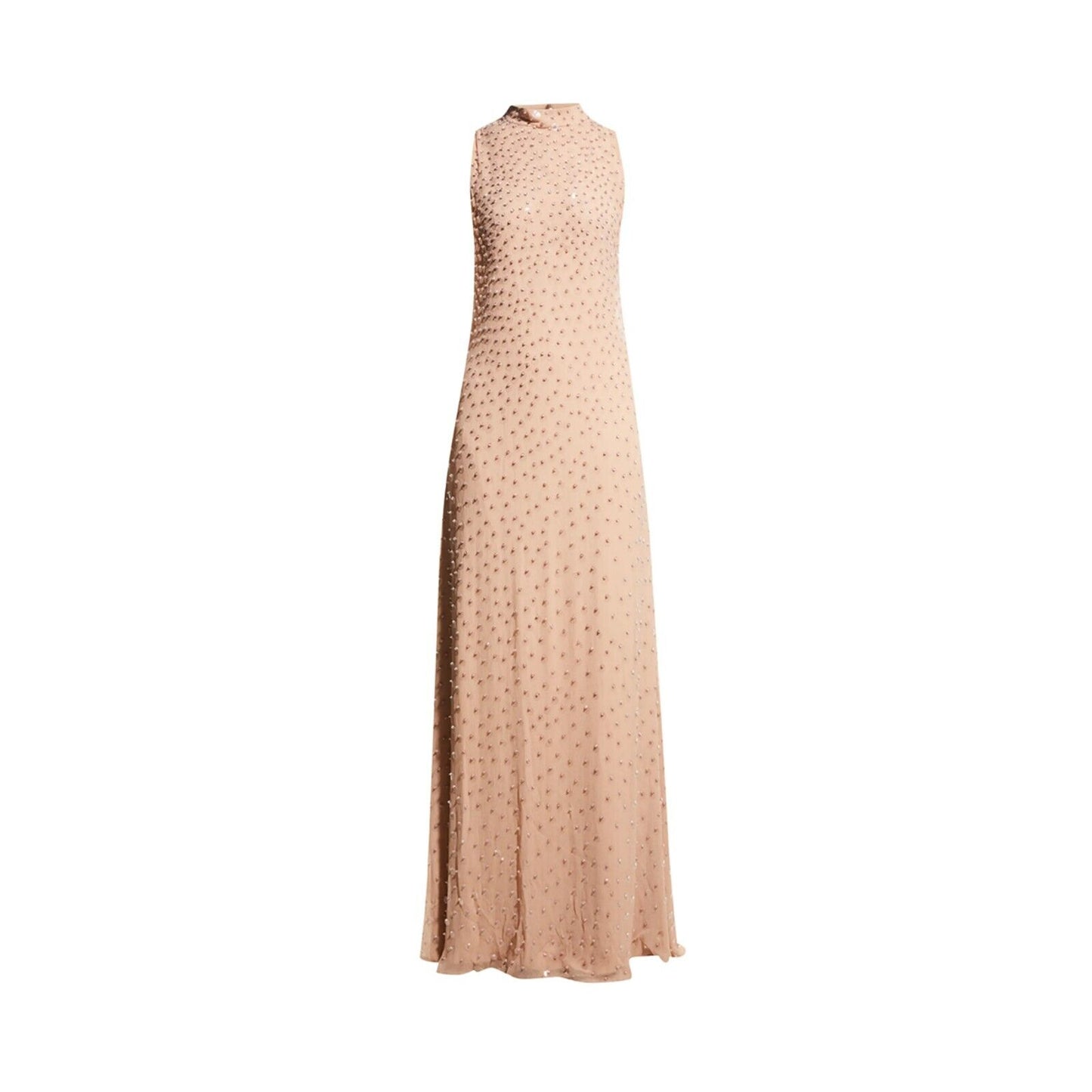 Alexis Kaza Blush Crystal Encrusted Feather Open Back Silk Gown XS NWT $3674