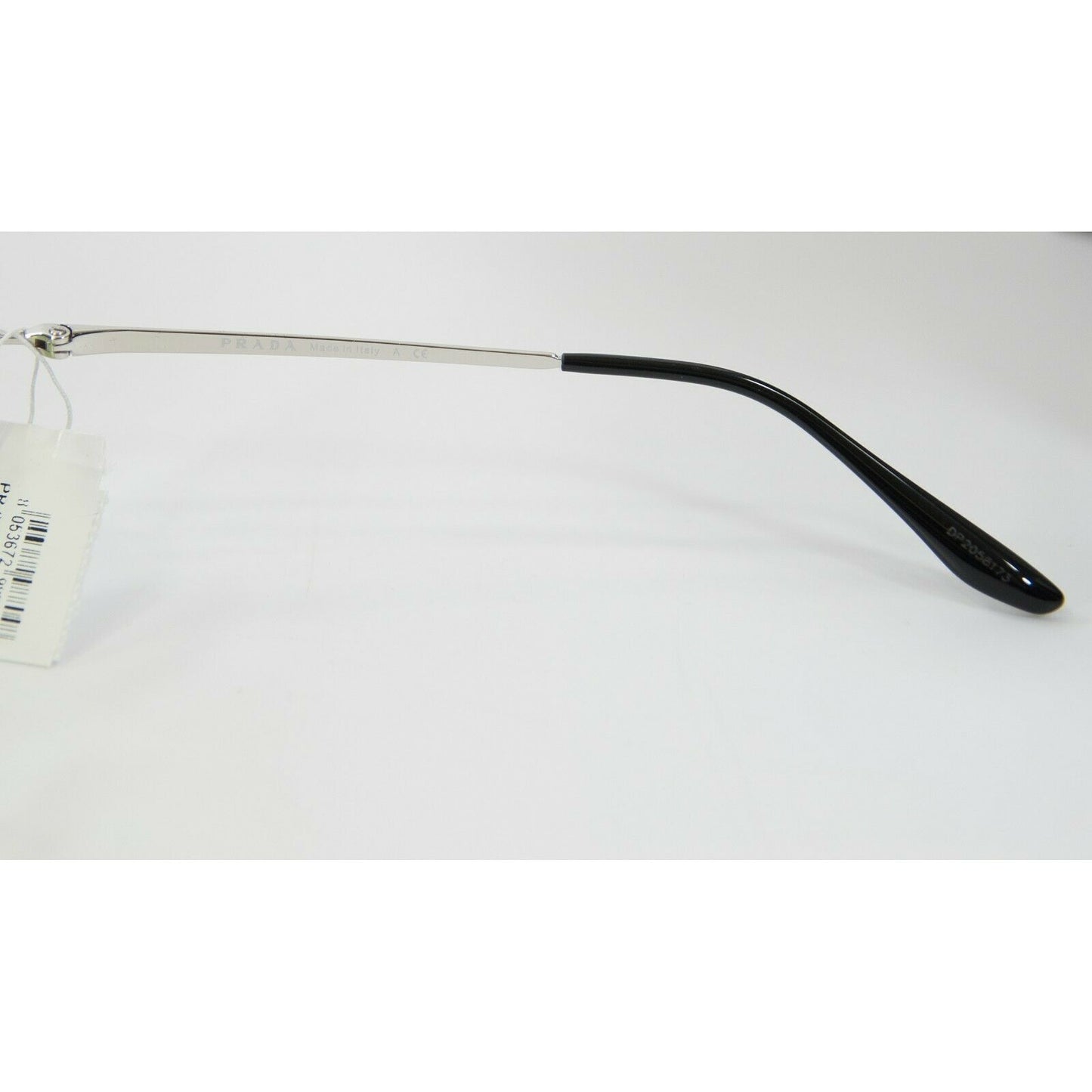 Prada 62VS66 Silver Pale Green Polarized Metal Aviator Logo Sunglasses NWT Case
