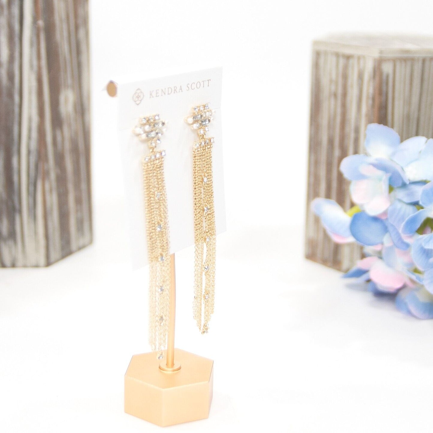 Kendra Scott Madelyn Pearl Fringe Drop Dangle Statement Earrings NWT