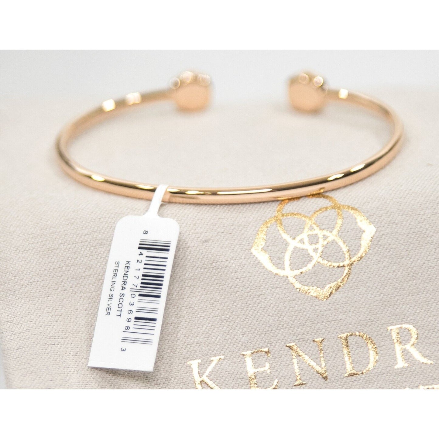 Kendra Scott Davis 18k Rose Gold Vermeil Diamond Open Cuff Bracelet NWT