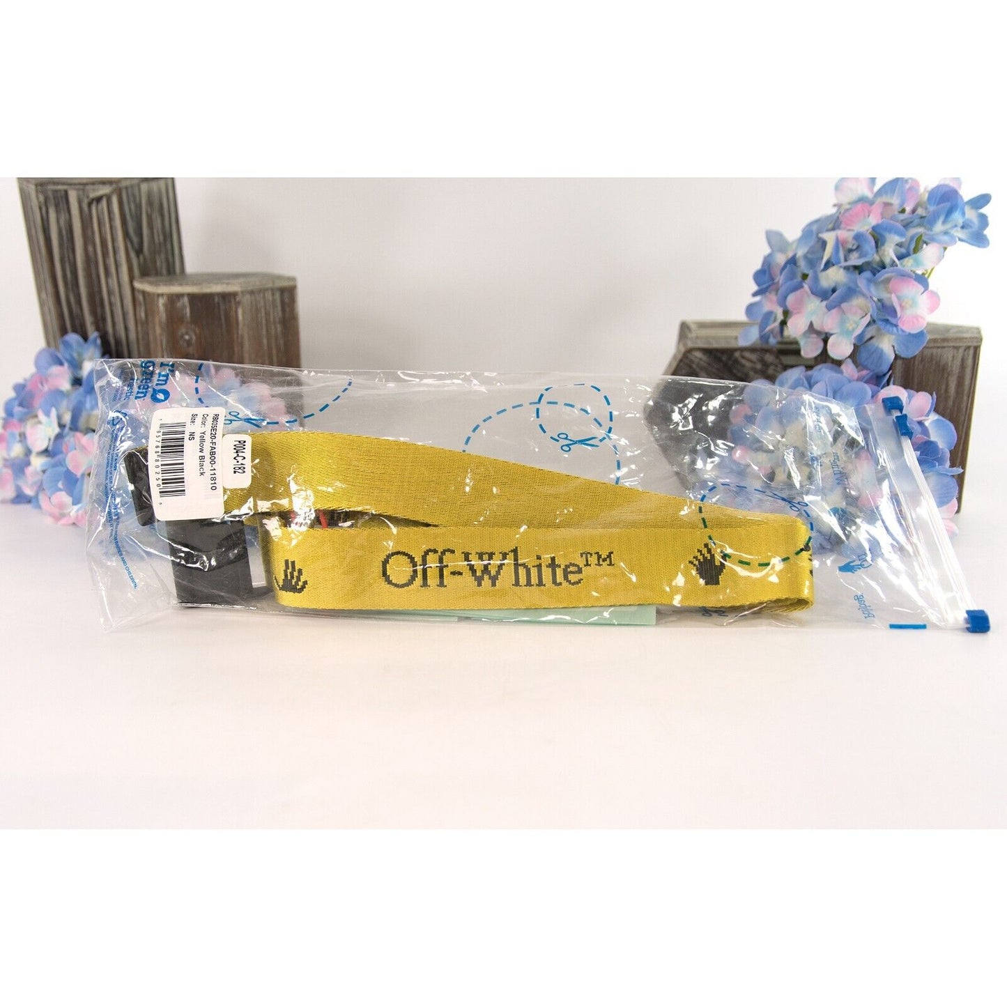 Off-White Classic Industrial Webbed Logo Buckle Belt NWT