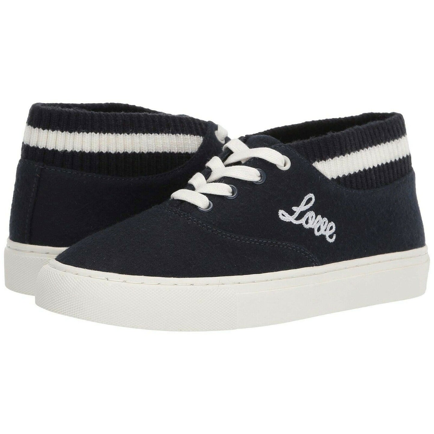 Tory Burch Bright Navy Snow White Love All Hi-Top Trainer Sneaker 8 NIB