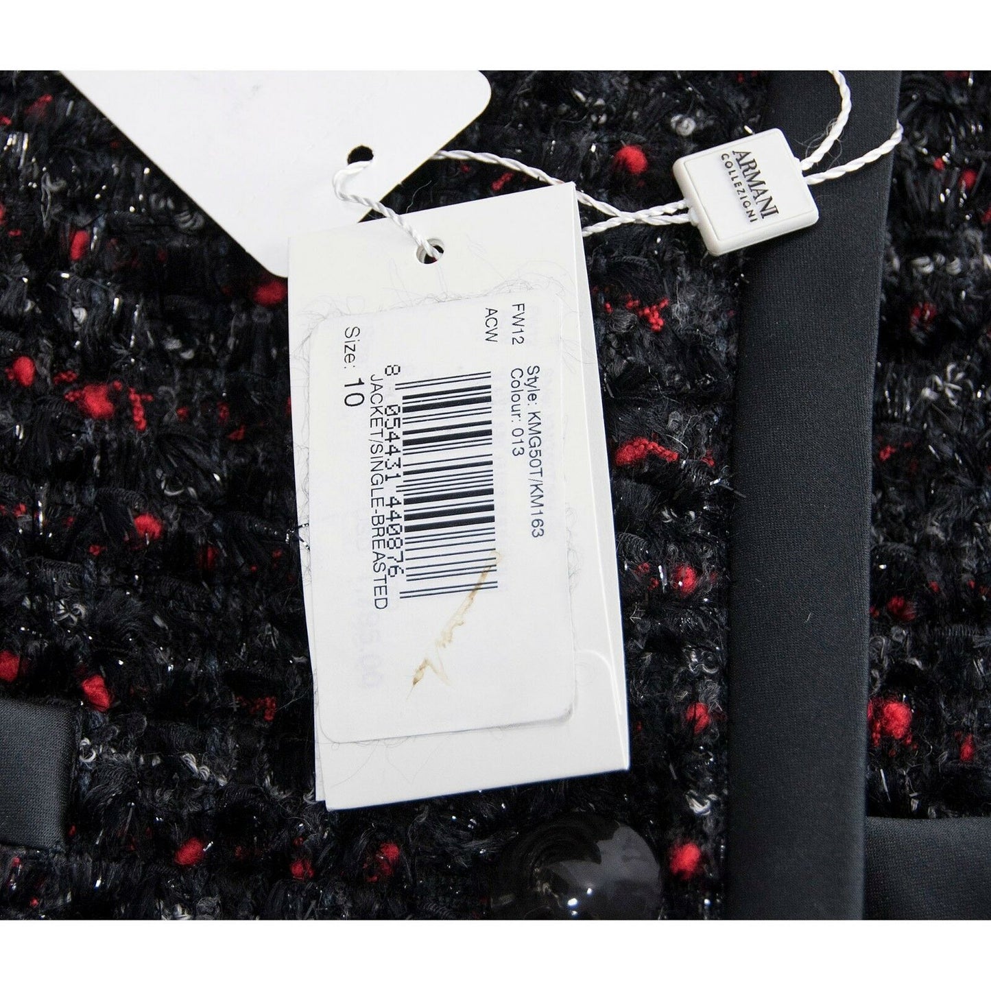 Armani Collezioni Black Red Oversize Runway Wool Jacket Blazer 10 $1795 NWT