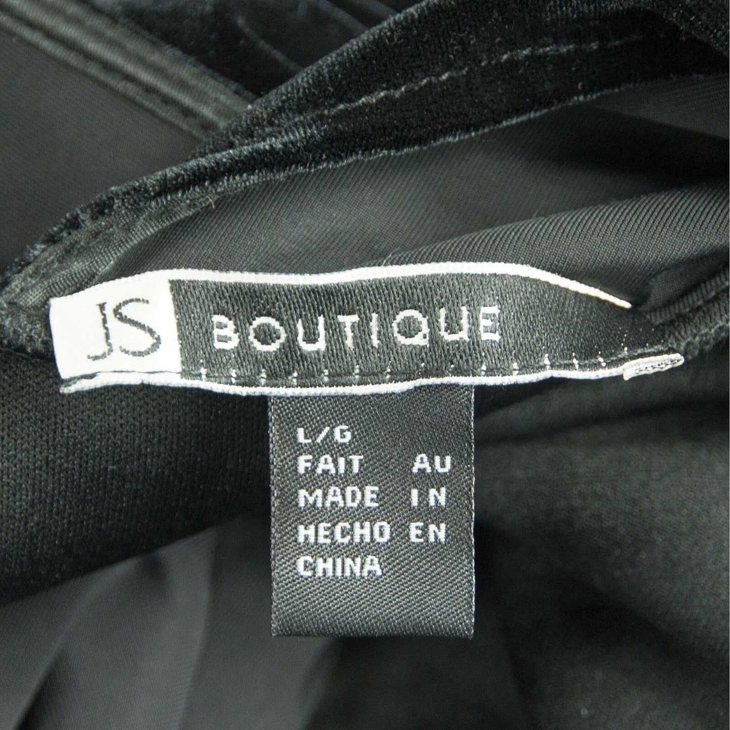 JS Boutique Black Velvet Crystal Jewel Bell Sleeve Evening Formal Blouse L NWOT