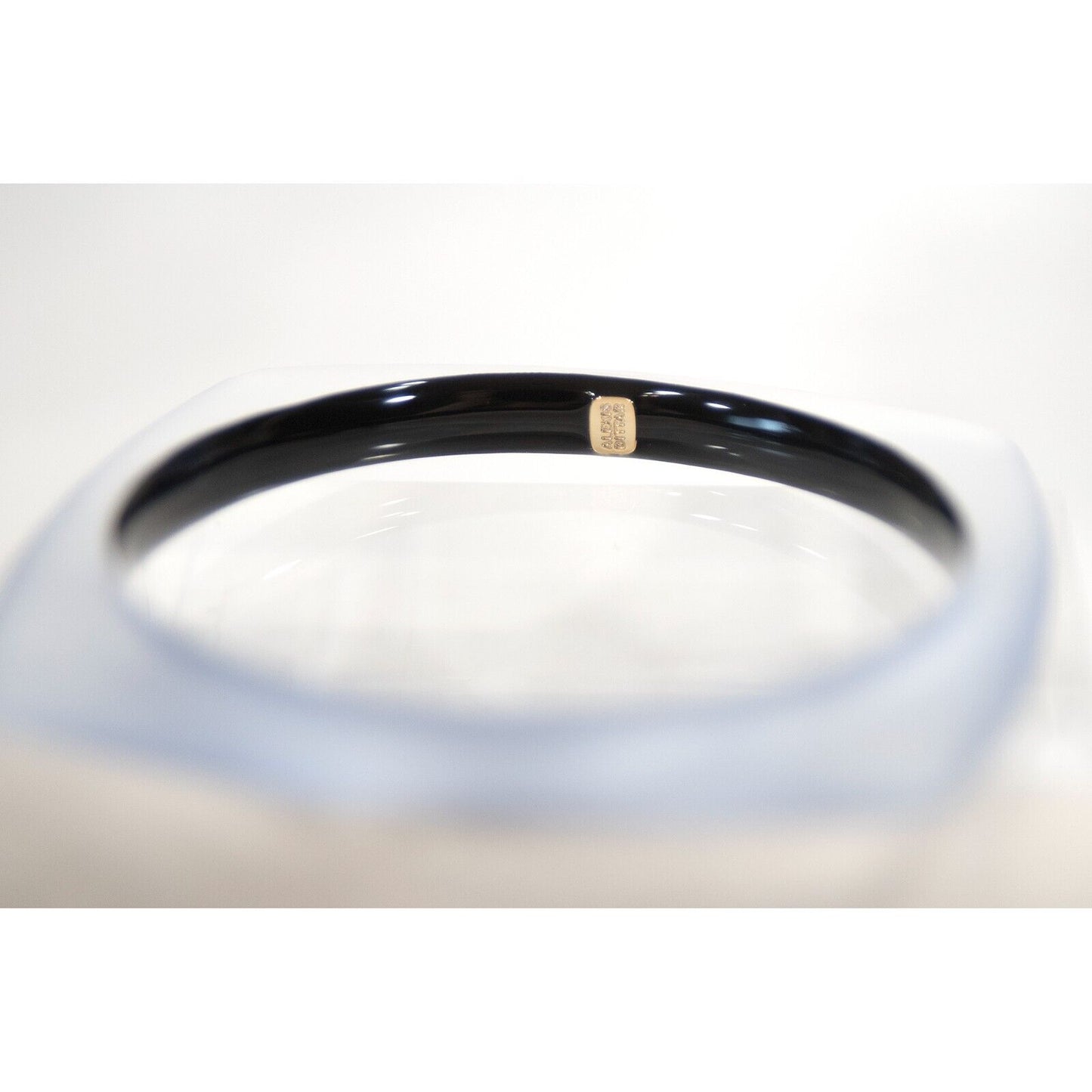 Alexis Bittar Steel Blue Lucite Soft Square Skinny Bangle Bracelet NWT