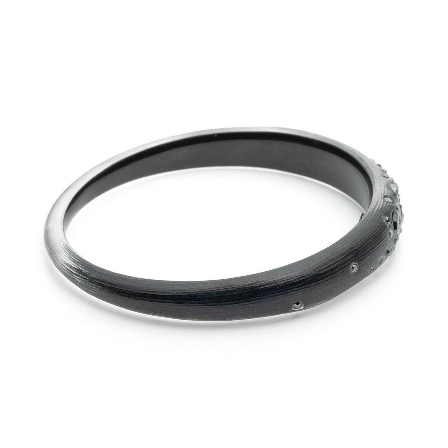 Alexis Bittar Black Lucite Noir Dust Crystal Bangle Bracelet NWT