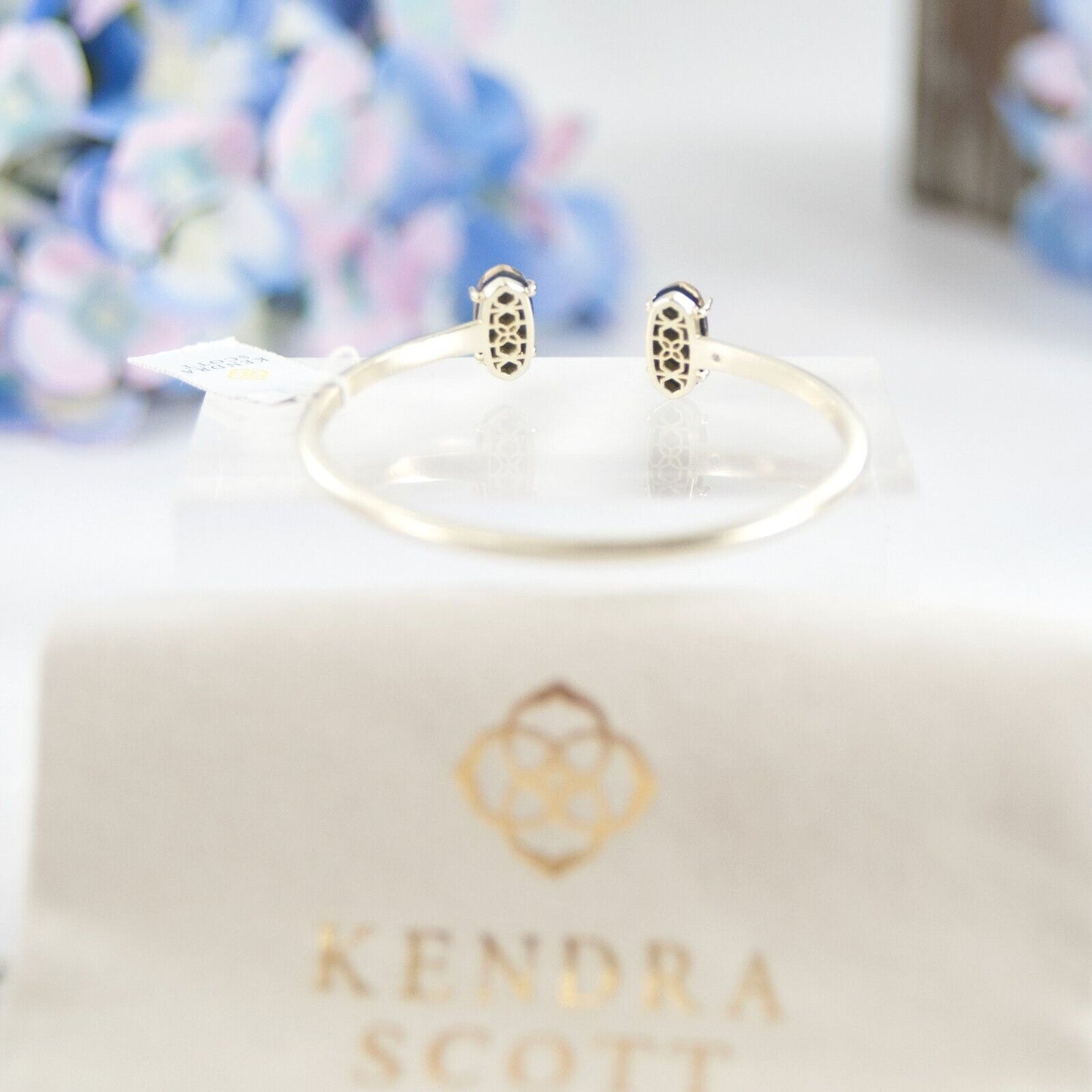 Kendra Scott Edie Gold Rose Gold Drusy Bangle Cuff Bracelet NWT