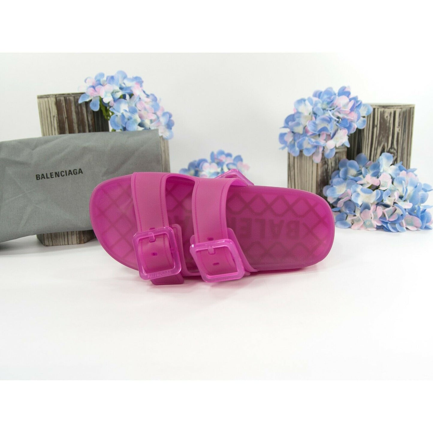 Balenciaga Magenta Pink Mallora Pool Slide Sandal 36 NIB