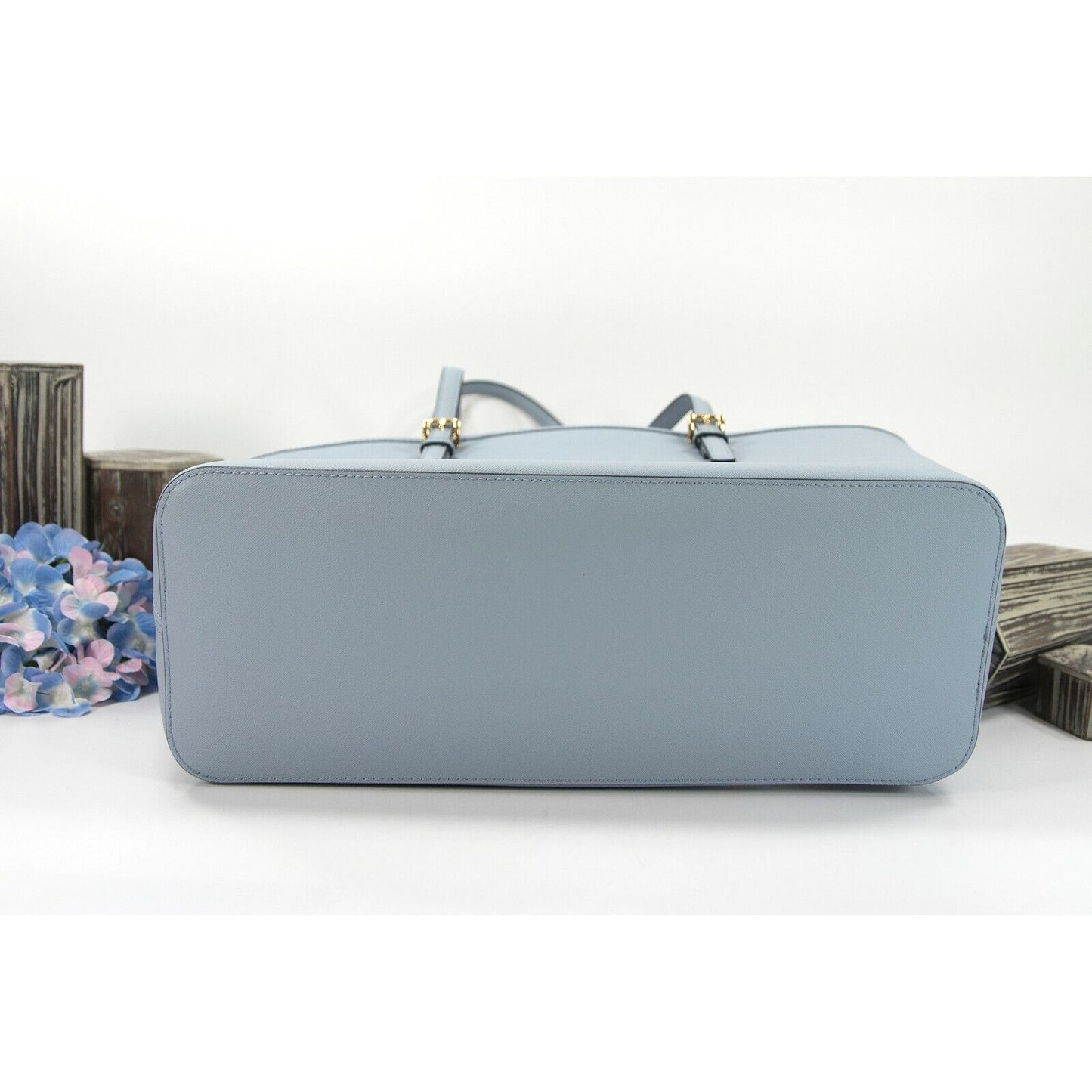 Michael Kors Pale Blue Saffiano Leather Multifunction Travel Tote Bag NWT