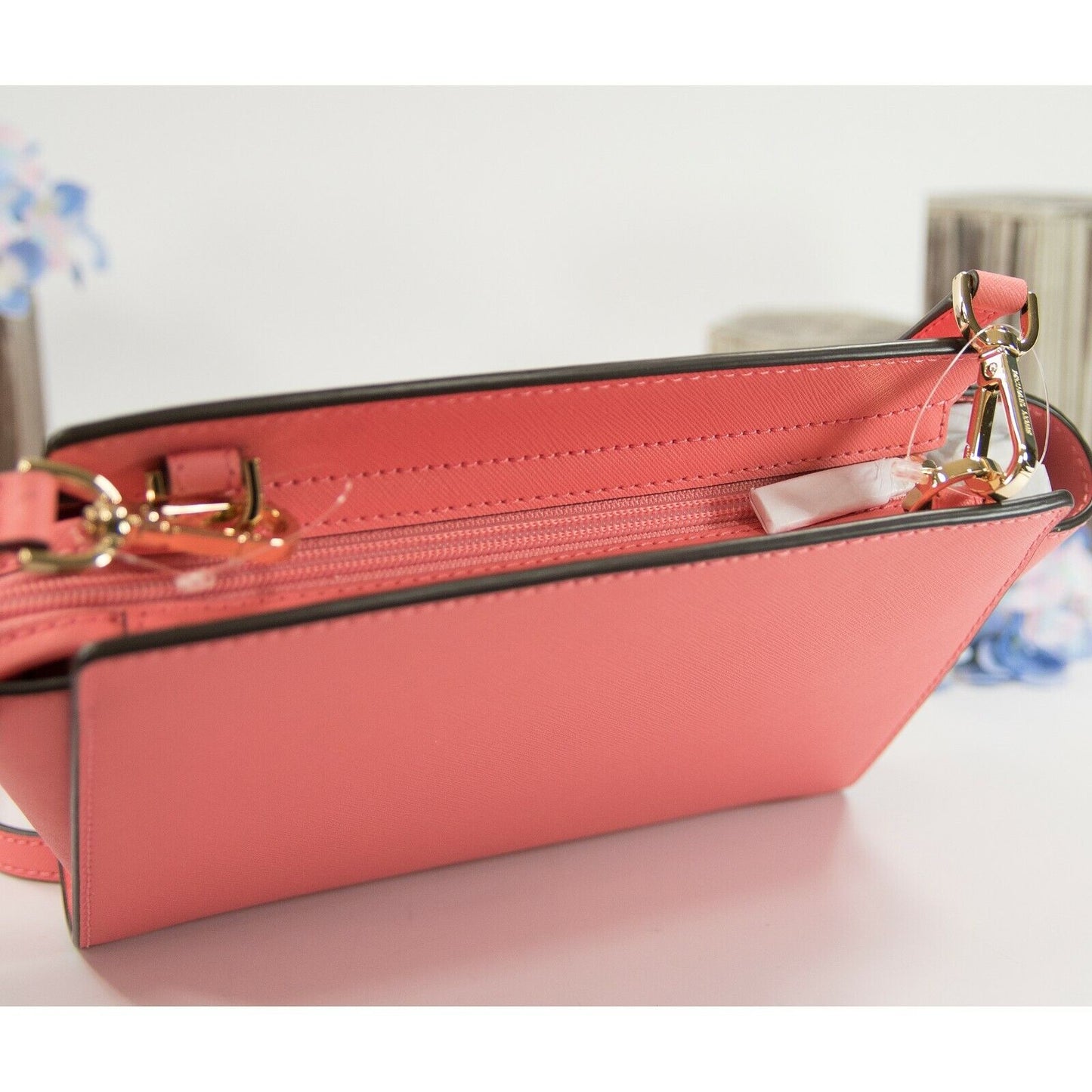 Michael Kors Grapefruit Leather Selma Medium Messenger Crossbody Bag NWT