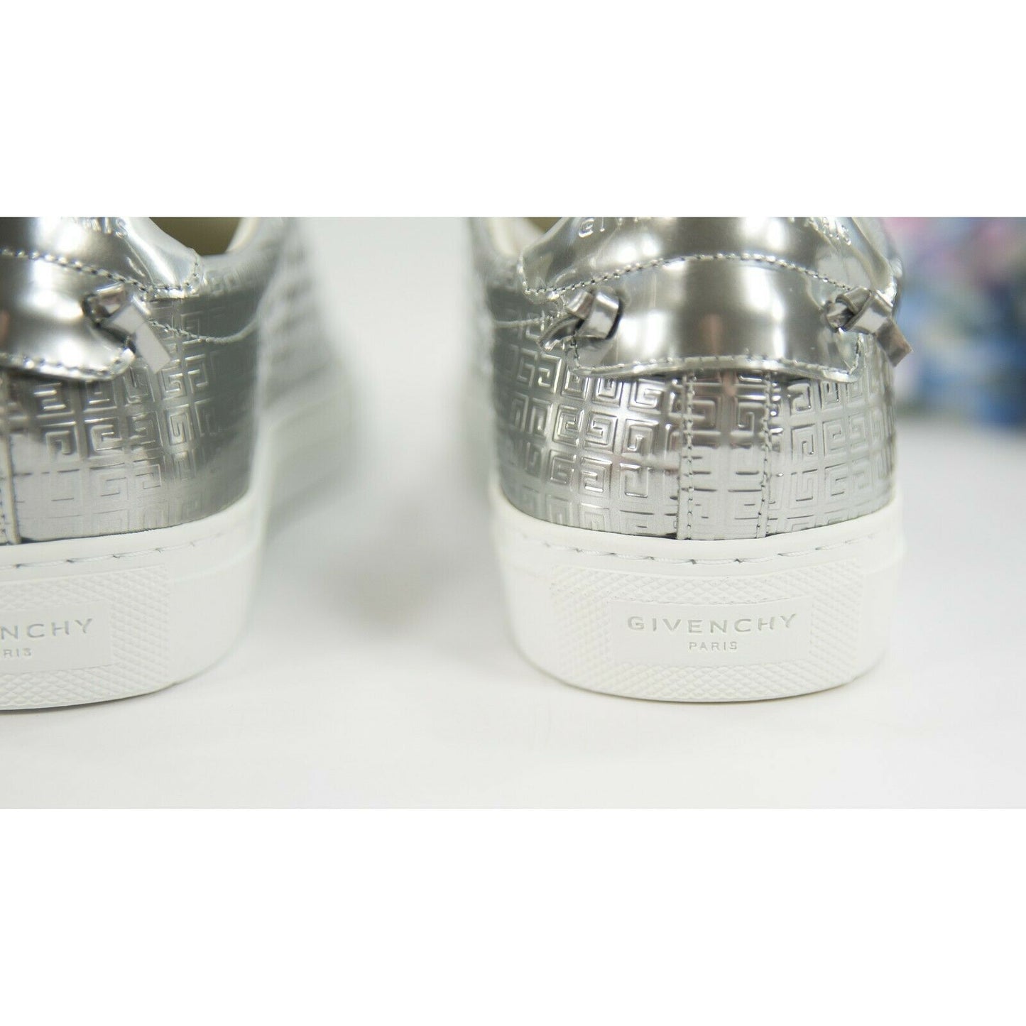 Givenchy Urban Street Silver Metallic Leather Sneakers 37 NIB