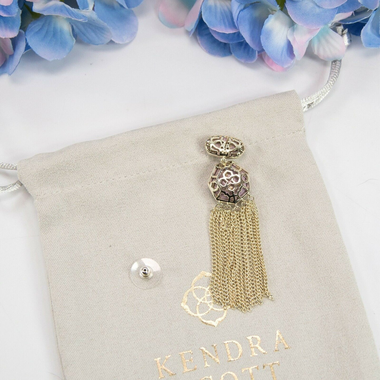 Kendra Scott Lilac Magnesite Tae Fringe Drop Dangle Earrings NWT