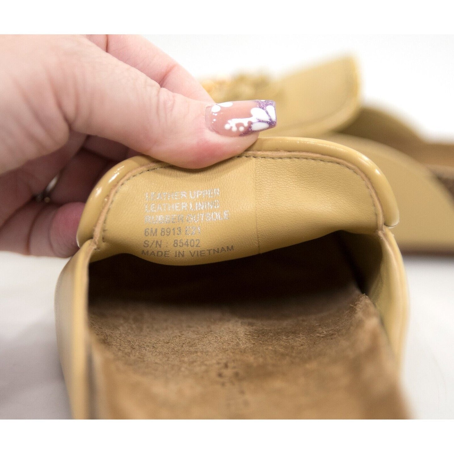Tory Burch Honey Leather Charm Slip On Mule Size 6 NIB