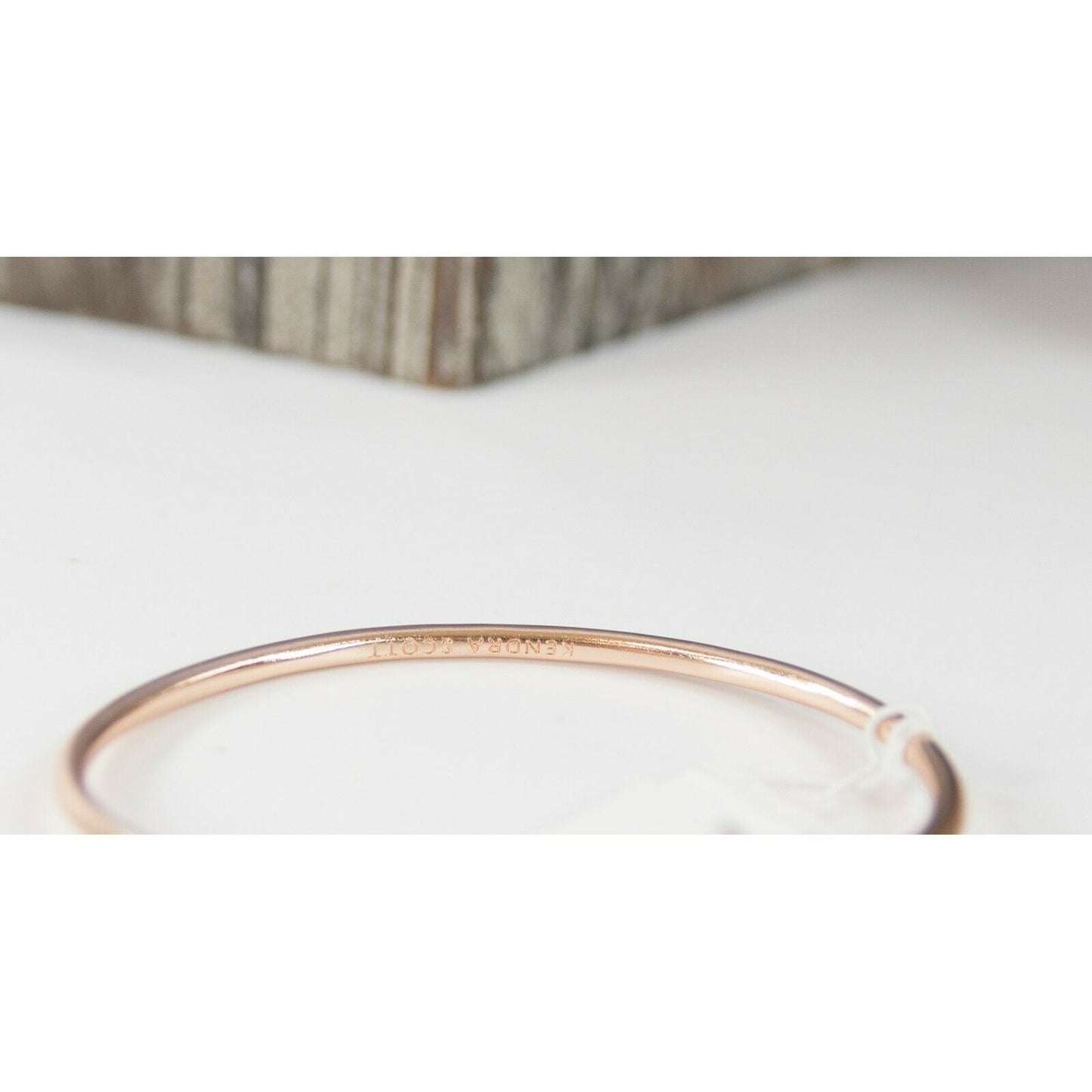 Kendra Scott Collins Black Granite Rose Gold Bangle Cuff Bracelet NWT